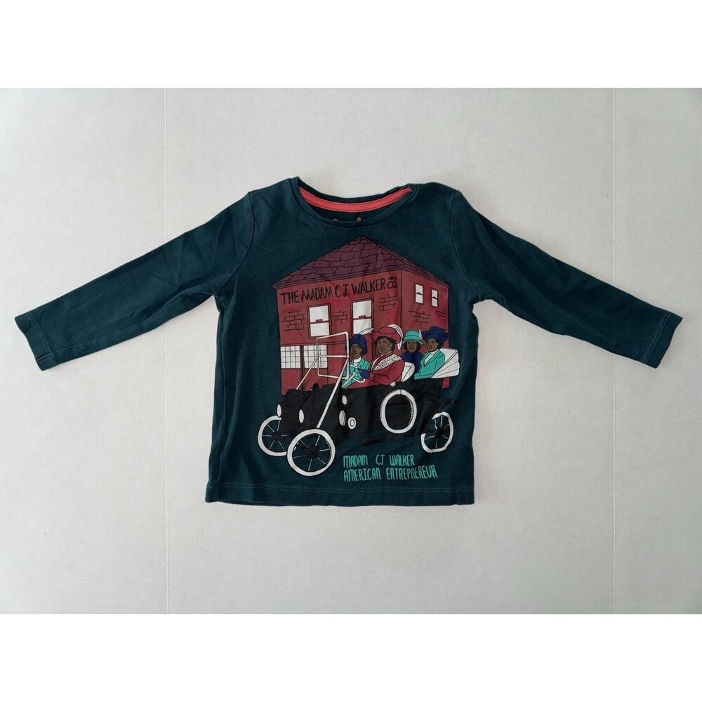 Piccolina Kids Trailblazer Madam CJ Walker Long Sleeve T-Shirt 2T